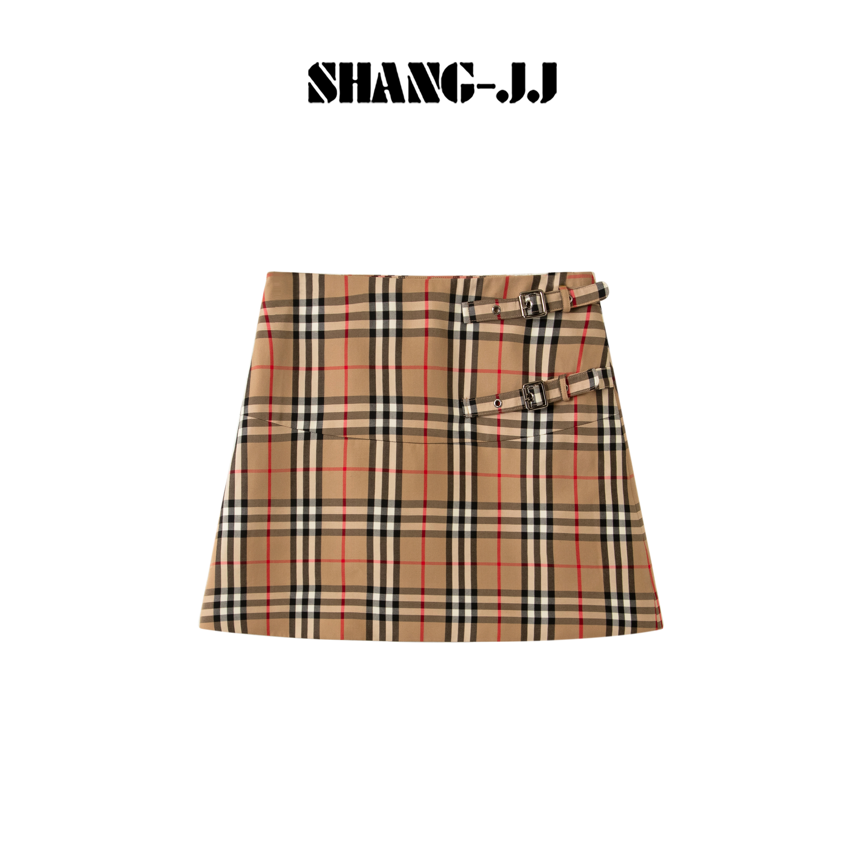 SHANG-JJ【复古格纹】25ss新品满分莱塞尔时尚柔软半身裙q134118p