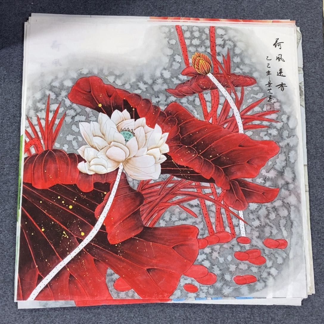 国画尺寸68✖️68工笔斗方手绘画