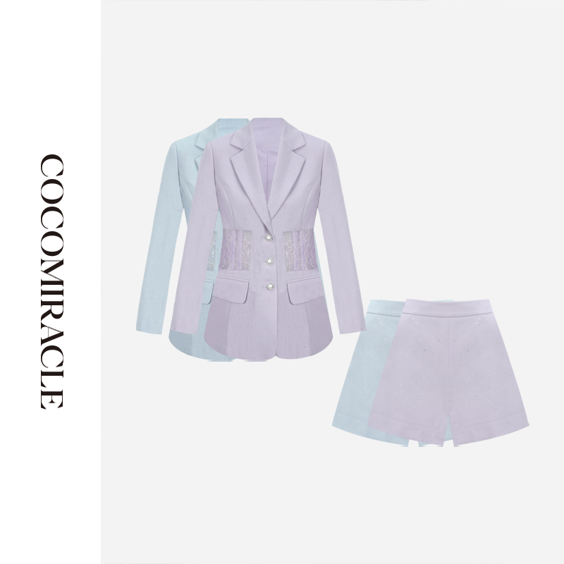 【黄蓉推荐】新款镂空西装+短裤套装Q51TZ019