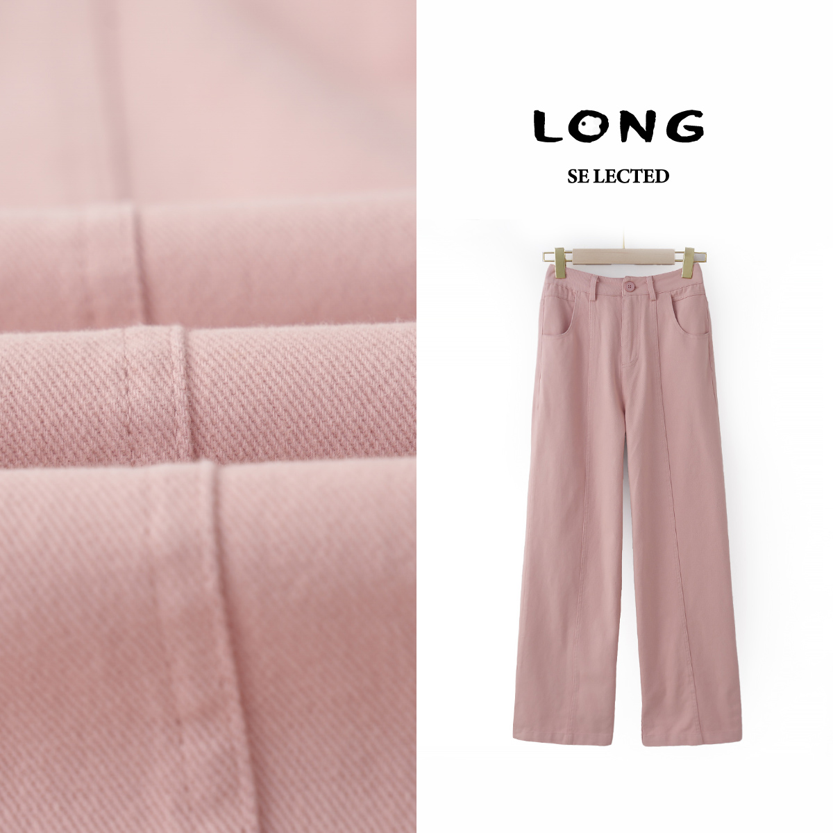 N3103宽松阔腿修饰腿型褶线设计垂坠感立体感十足休闲裤1010