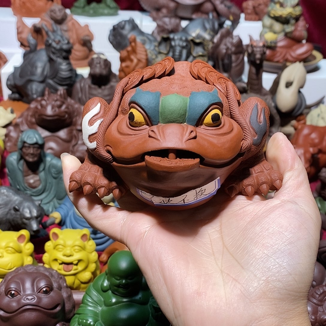 紫砂茶宠宜兴紫砂火焰蟾