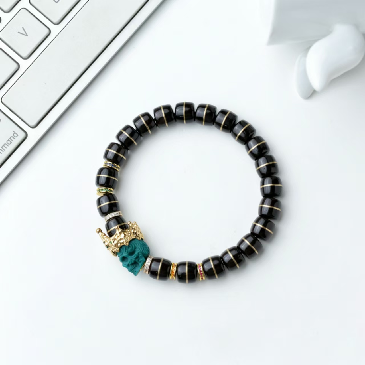 百顺文玩黑金椰蒂-无冕-轻奢椰蒂金腰带科技松骷髅款（腰带是纯铜）