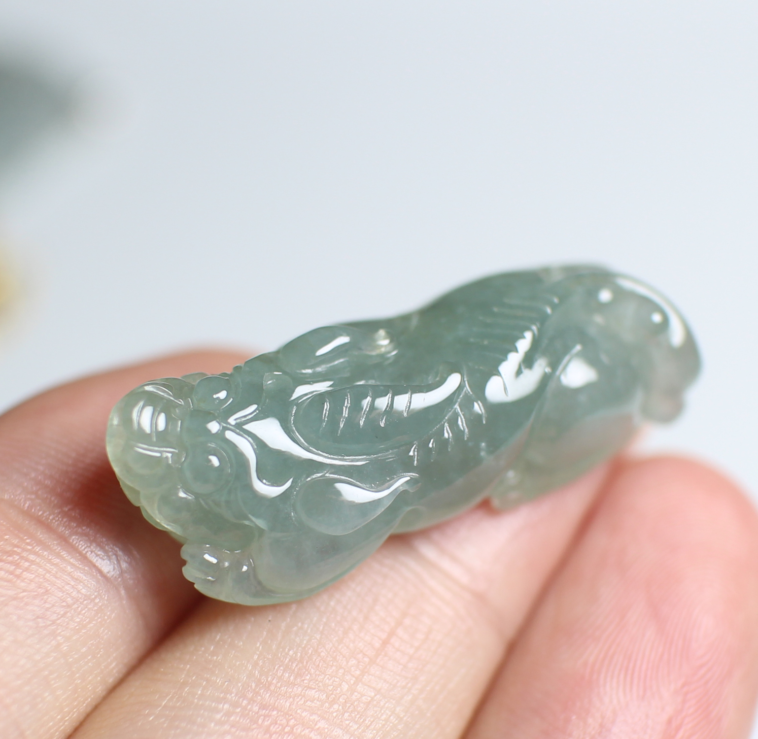 55冰透翡翠貔貅吊坠