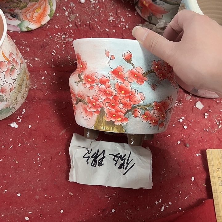 满38包邮 景德镇幸运花盆