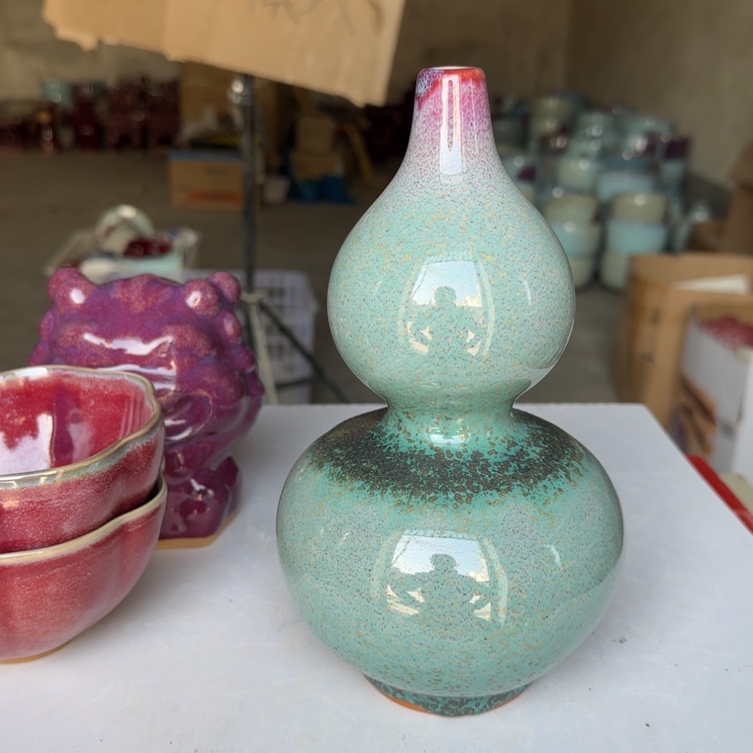 摆件陶郑家钧窑摆件微