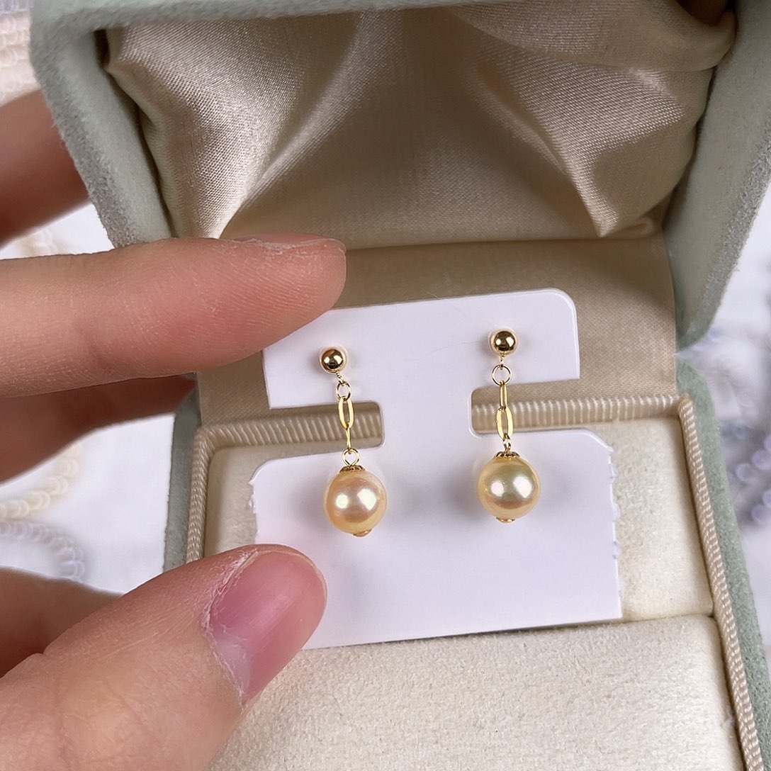 海水珍珠耳饰18K金镶嵌