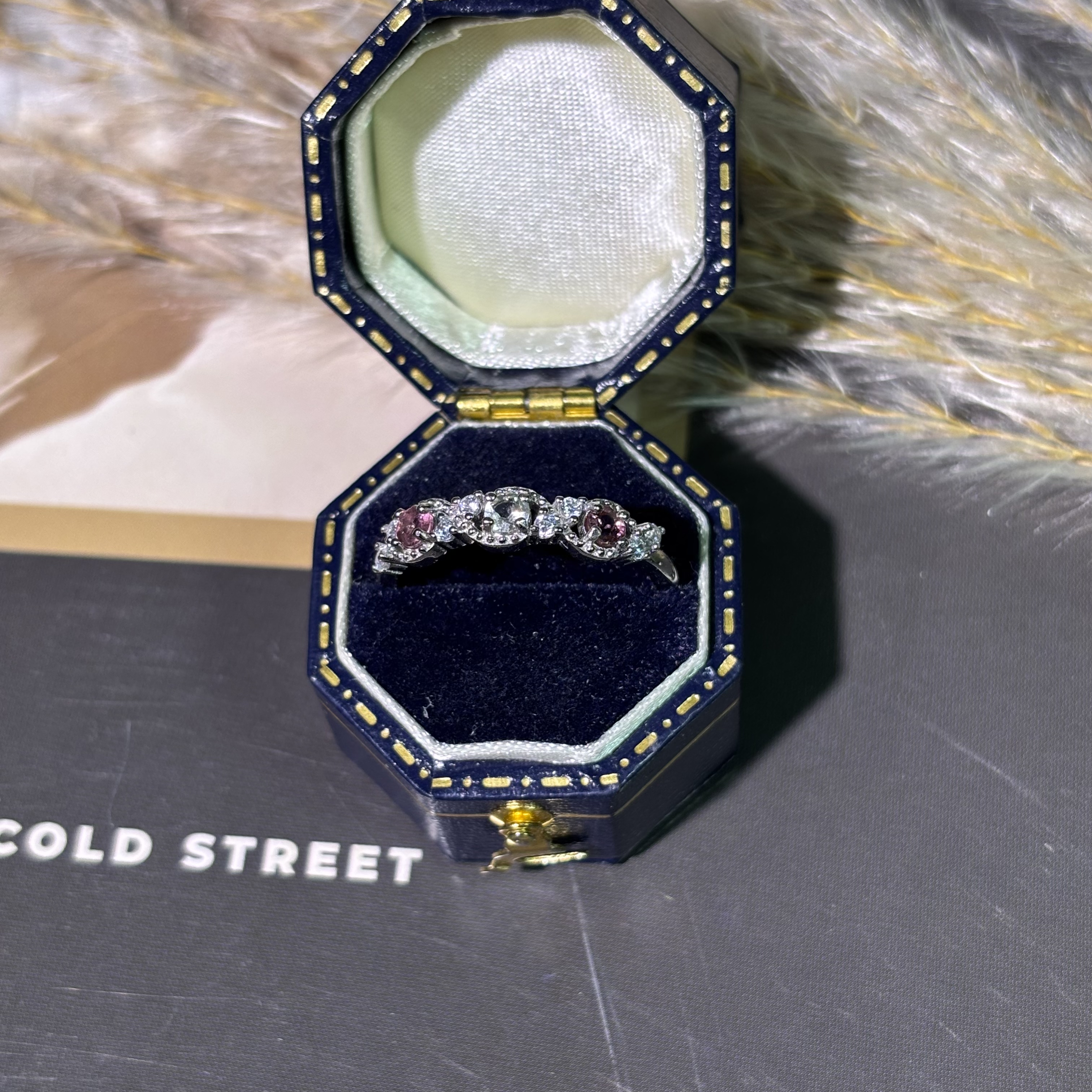 天然碧玺排戒排镶精致简约小圆秀气小巧灵动百搭