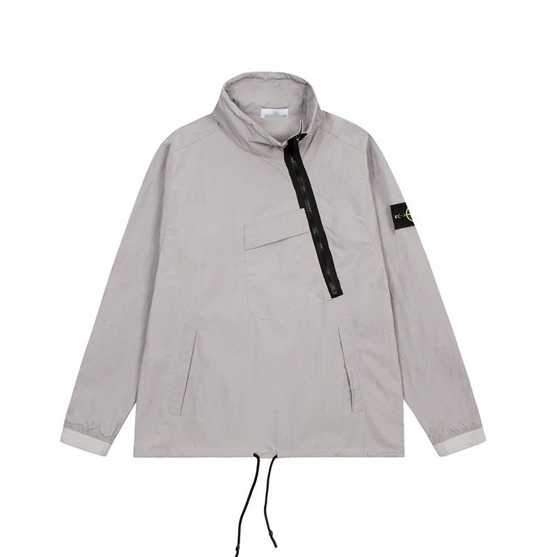 一口价 Stone island 石头岛/06749/ 薰衣草色 斜拉链冲锋衣 XL码