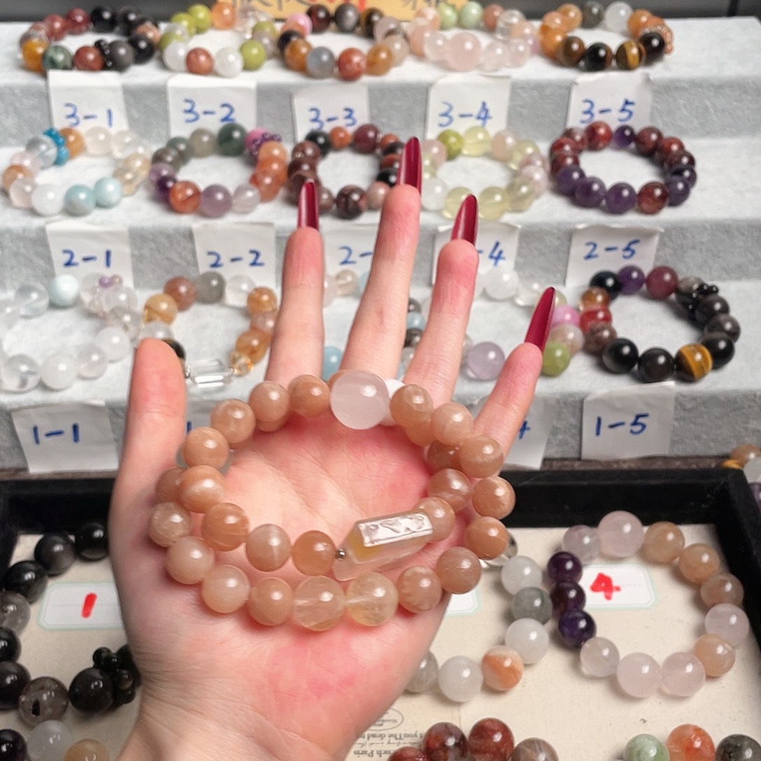 银S925镶嵌手链水晶金沙