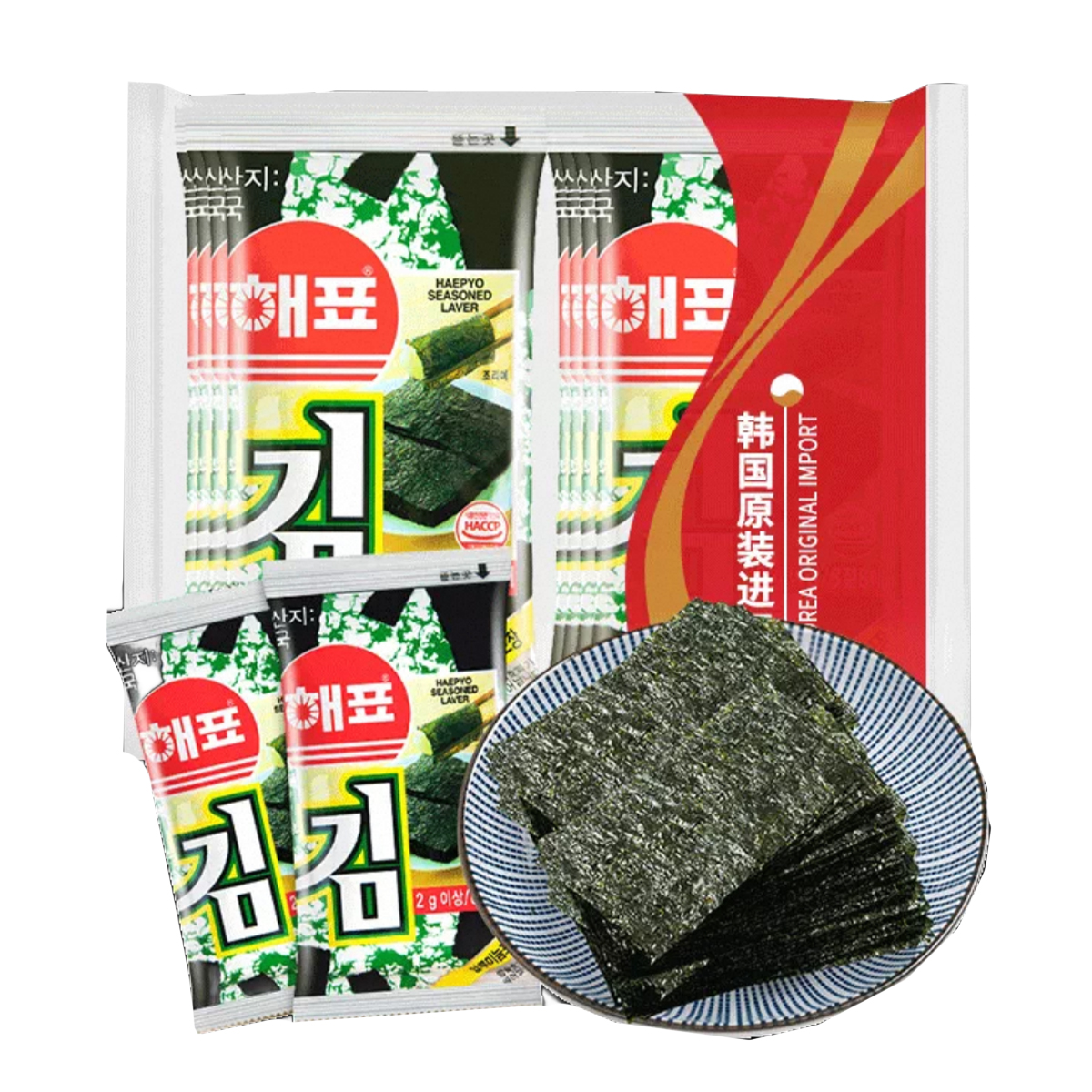 （7.22到期）五包韩国进口海苔调味海苔12g休闲零食