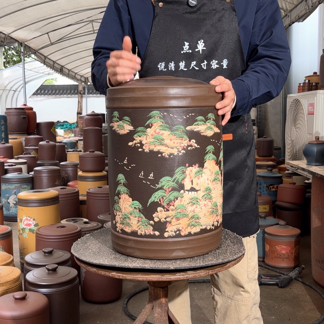 紫砂茶叶罐23 饼茶叶罐