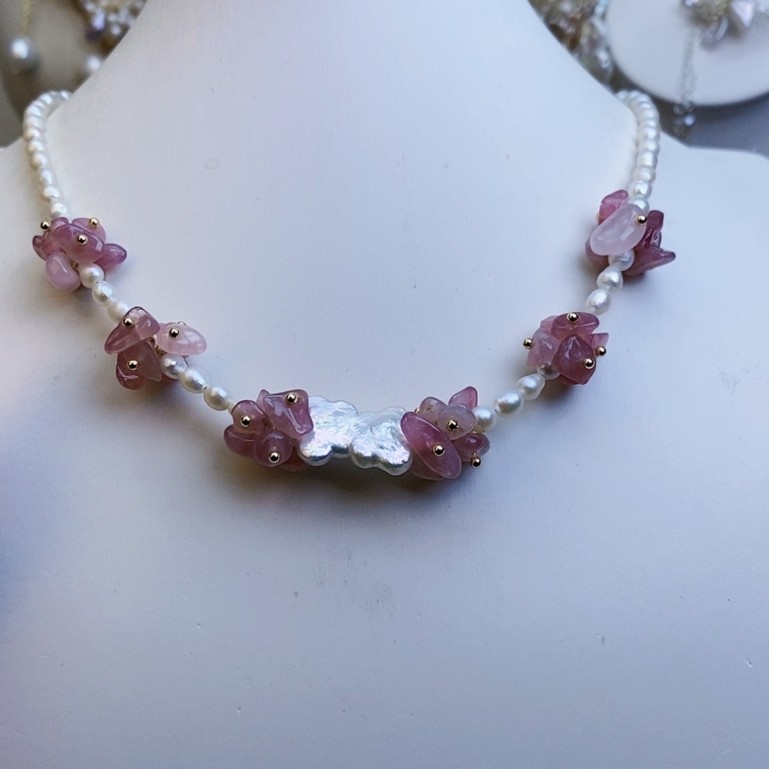 淡水珍珠颈饰银S925镶嵌