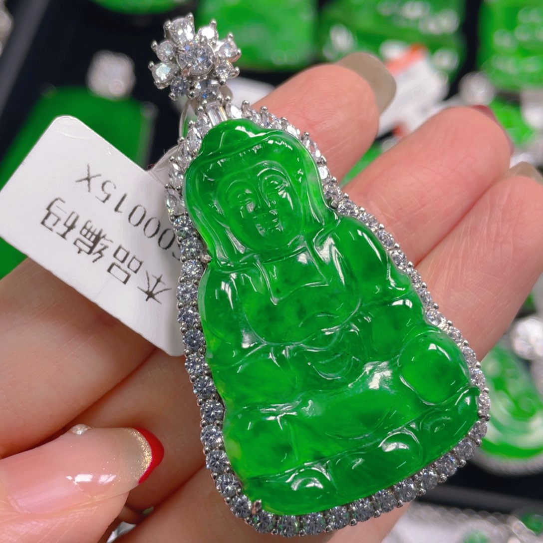 翡翠银S925镶嵌吊坠(不含链)