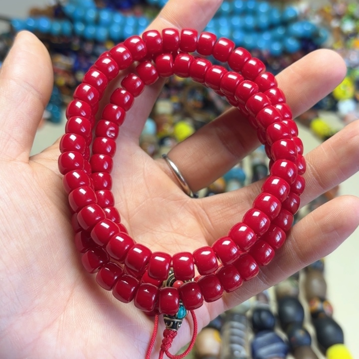 玻璃颈饰尼泊尔老血巴