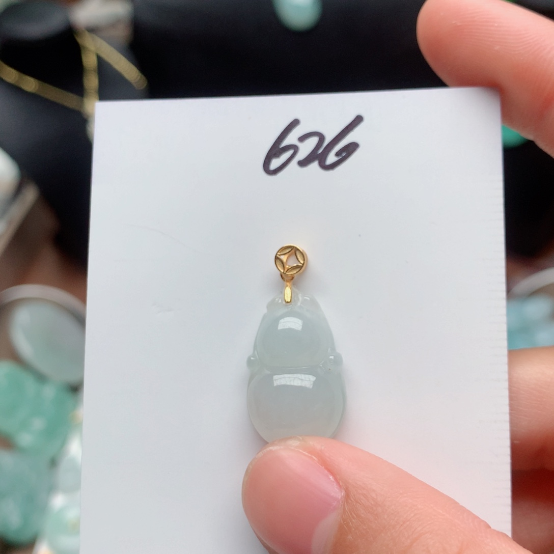 翡翠颈饰银S925镀金镶嵌吊坠