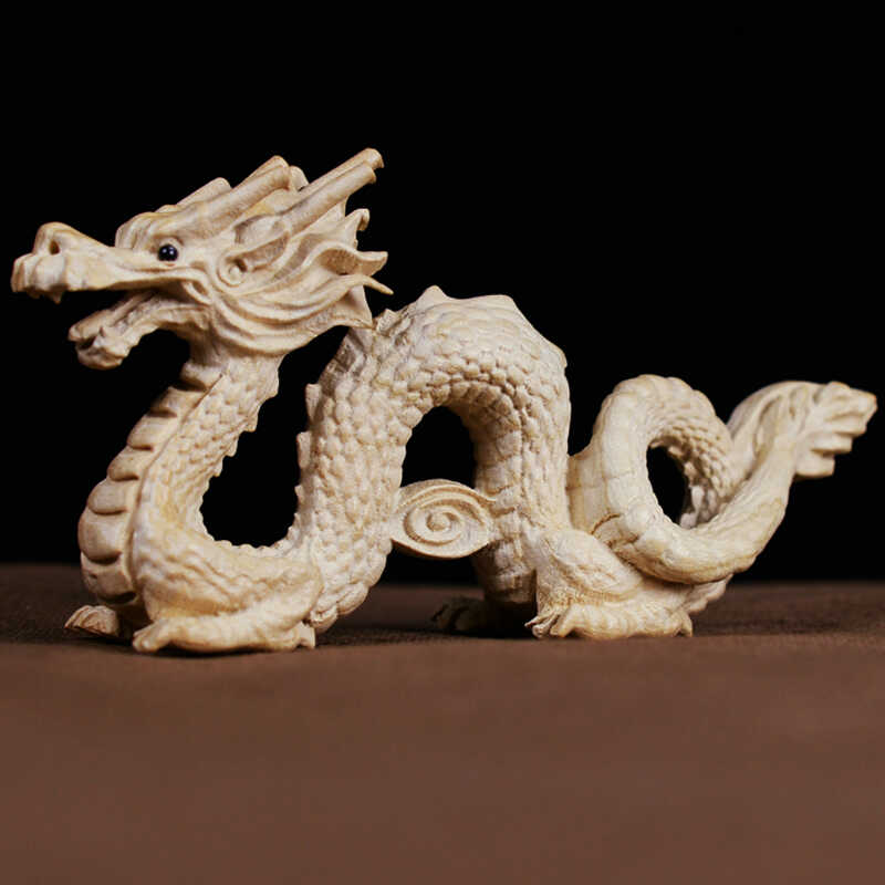 桃木龙摆件生肖木雕木质东南缺角补角青龙木龙客厅卧室玄关化解