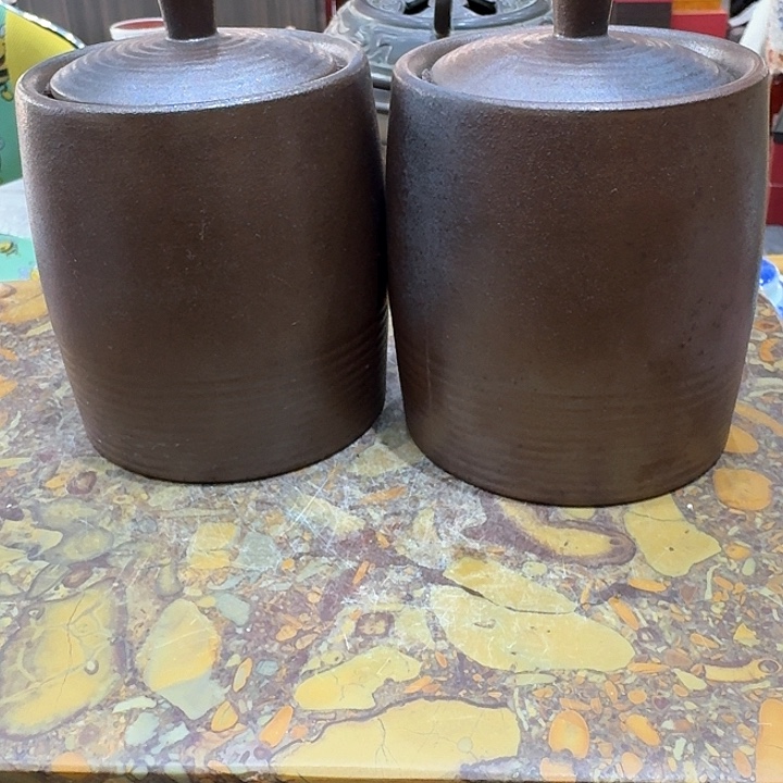 粗陶罐一组。。。陶