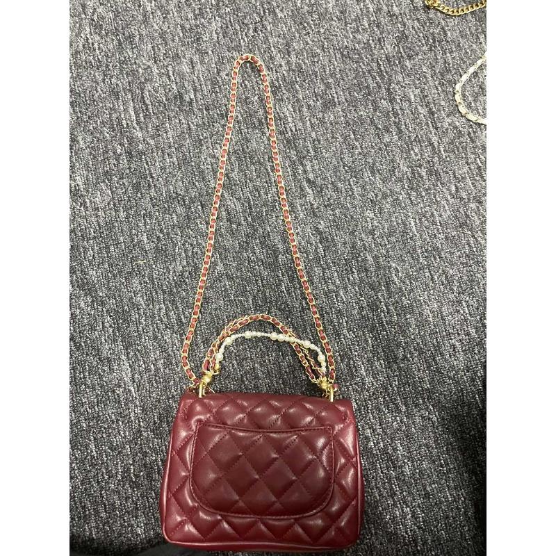 时尚潮流真皮新款女包小斜挎包 10700 红色