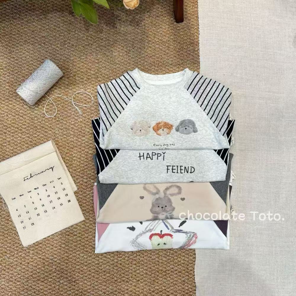 【Toto秋款】星星人拼接袖子圆领拉架打底衫