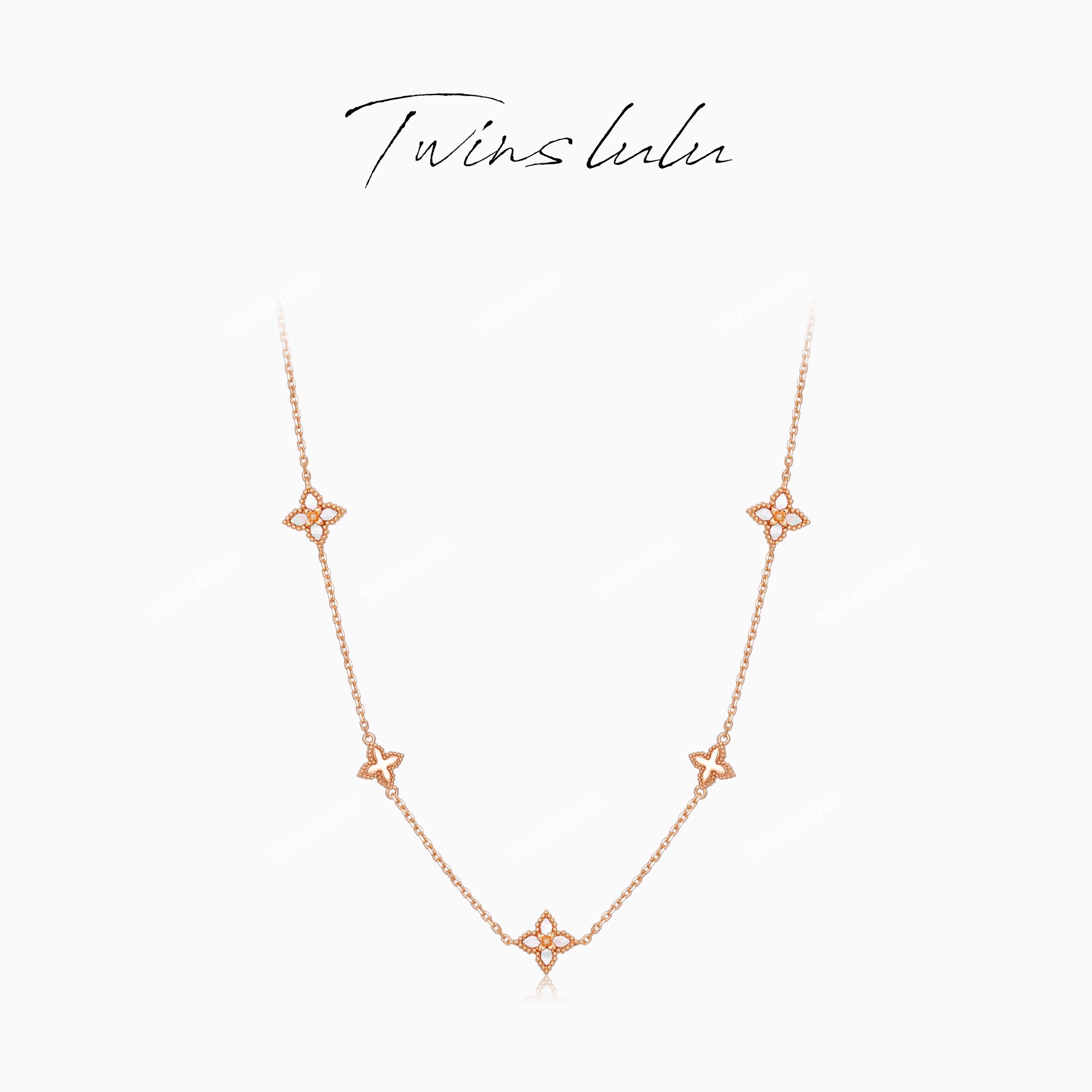 TWINS LULU 925银 618 轻奢气质时尚百搭经典四叶老花项链TSJ9786