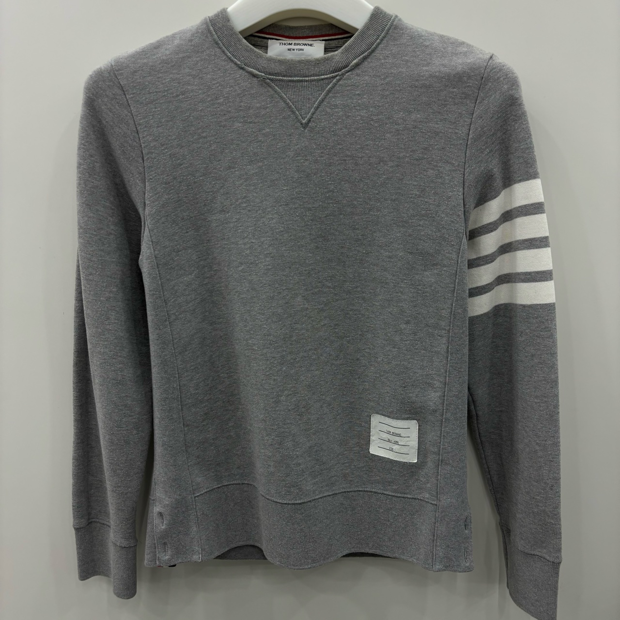 95新 THOMBROWNE (jp) wz 经典四条纹圆领套头卫衣/尺码1