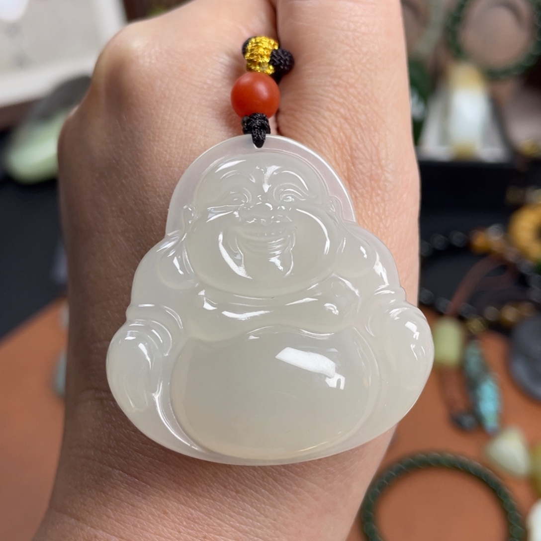 和田玉未镶嵌吊坠(不含链)佛公