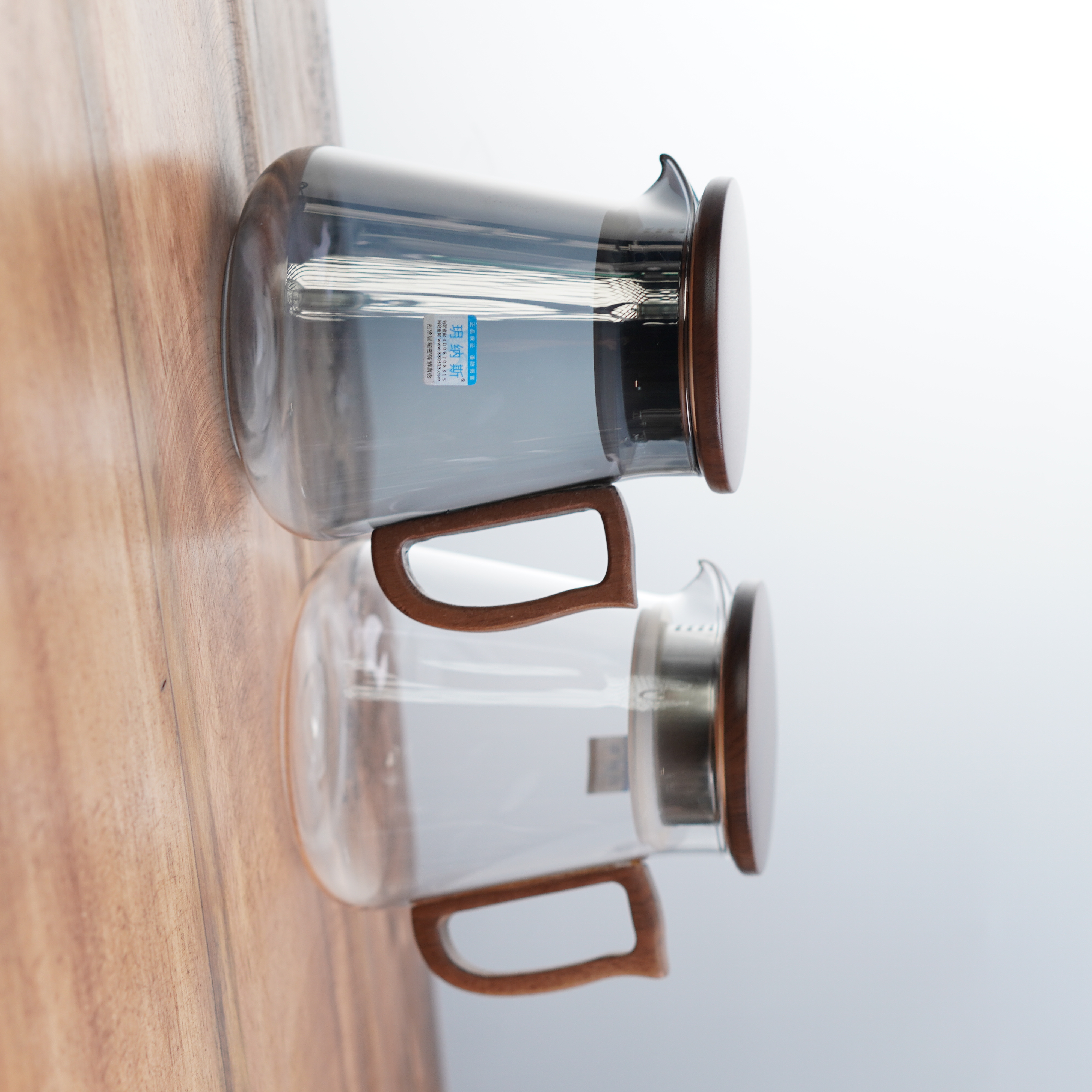 高颜值玻璃水杯居家用待客精致茶杯茶具套装带把手办公用泡花茶杯