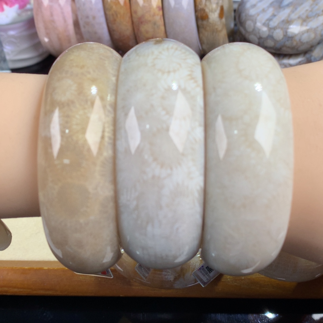 硅化珊瑚（珊瑚玉）未镶嵌吊坠(赠链)15号手镯56圈口1000一个