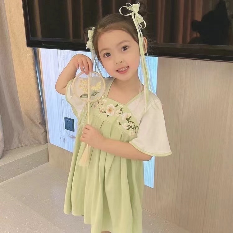 女童2025夏季新款国风汉服裙连衣裙B2848