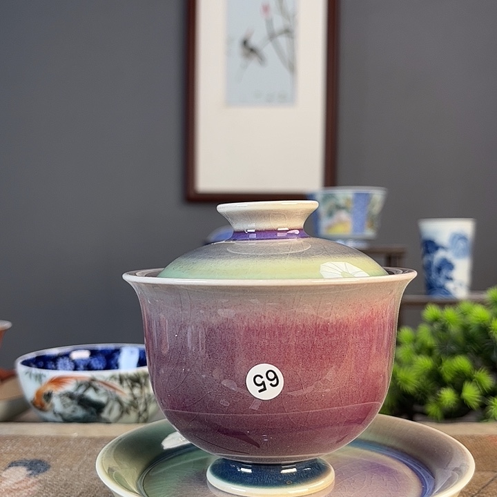 摆件景德柴烧茶杯多人