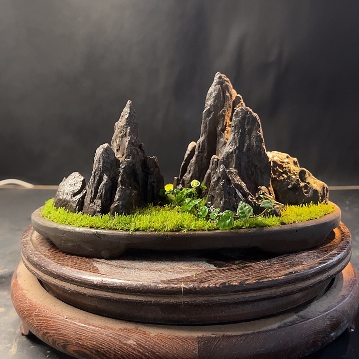 手工制作宋山石盆景