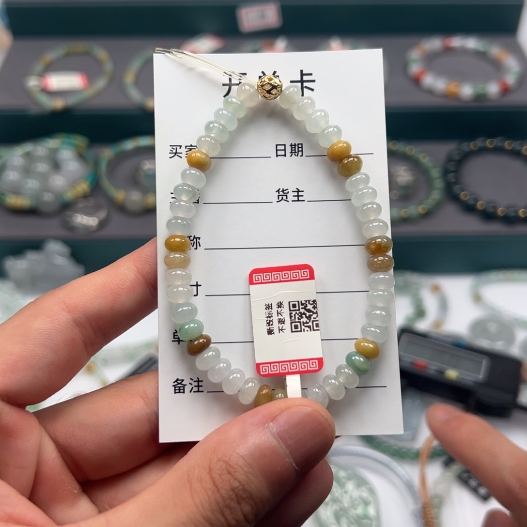 翡翠未镶嵌手链缅甸A货翡翠手串k6 A4