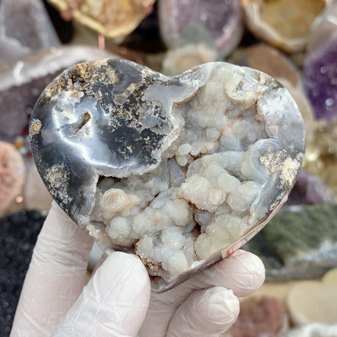 水晶天然水晶摆件9K金镶嵌