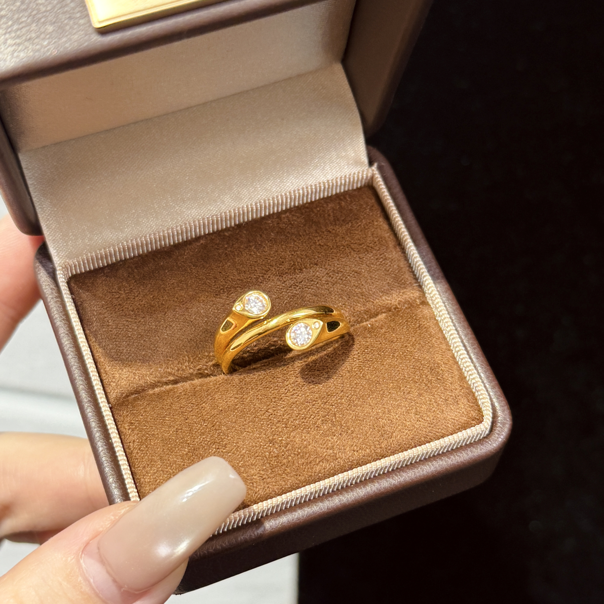 足金999极简环戒指送女生 新年礼物