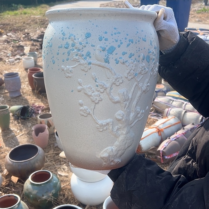 紫砂花盆高度35口25       