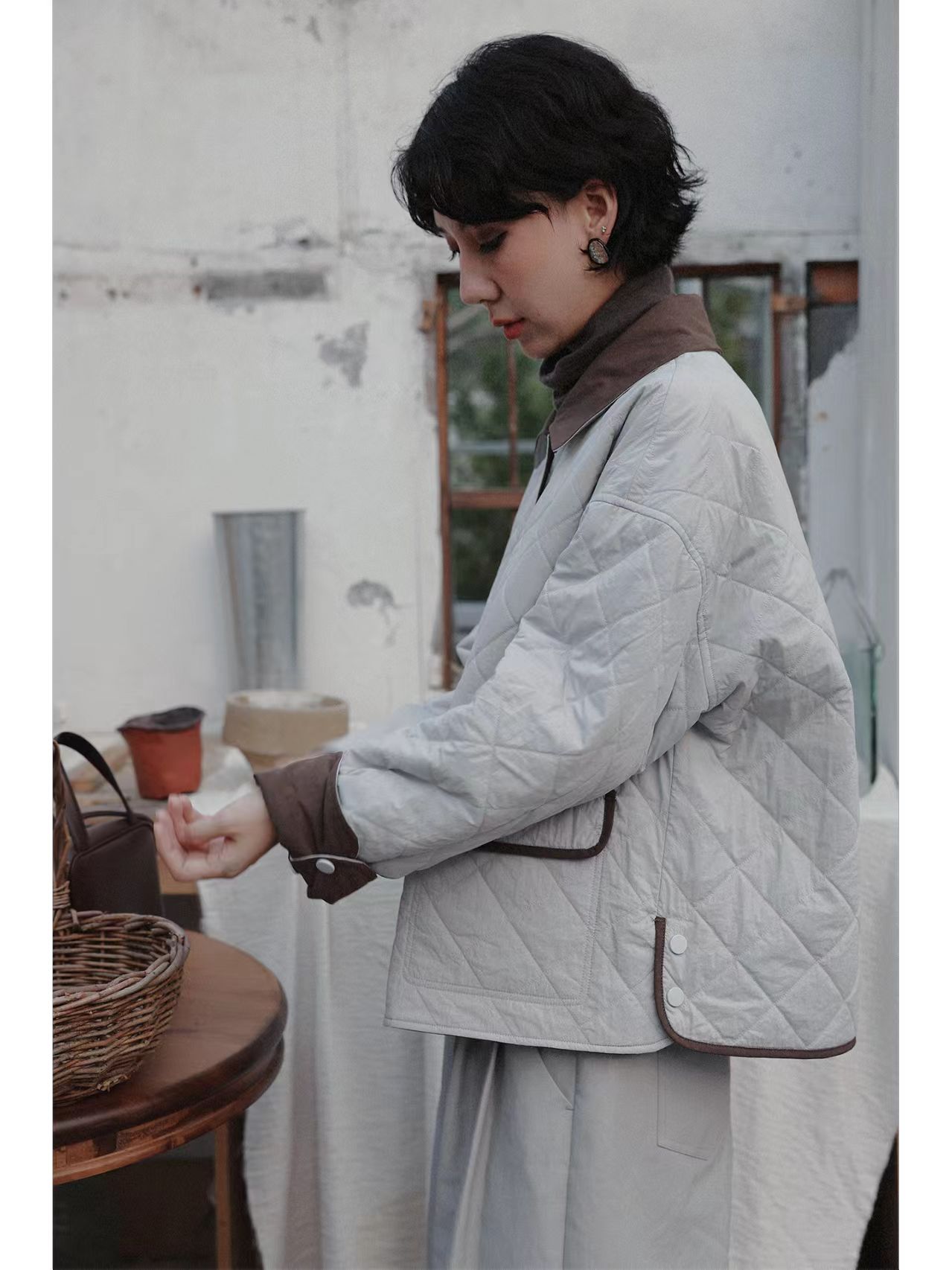 ｜200-399｜过款方式圆领棉服纯色宽松遮肉长袖厚实保暖外套