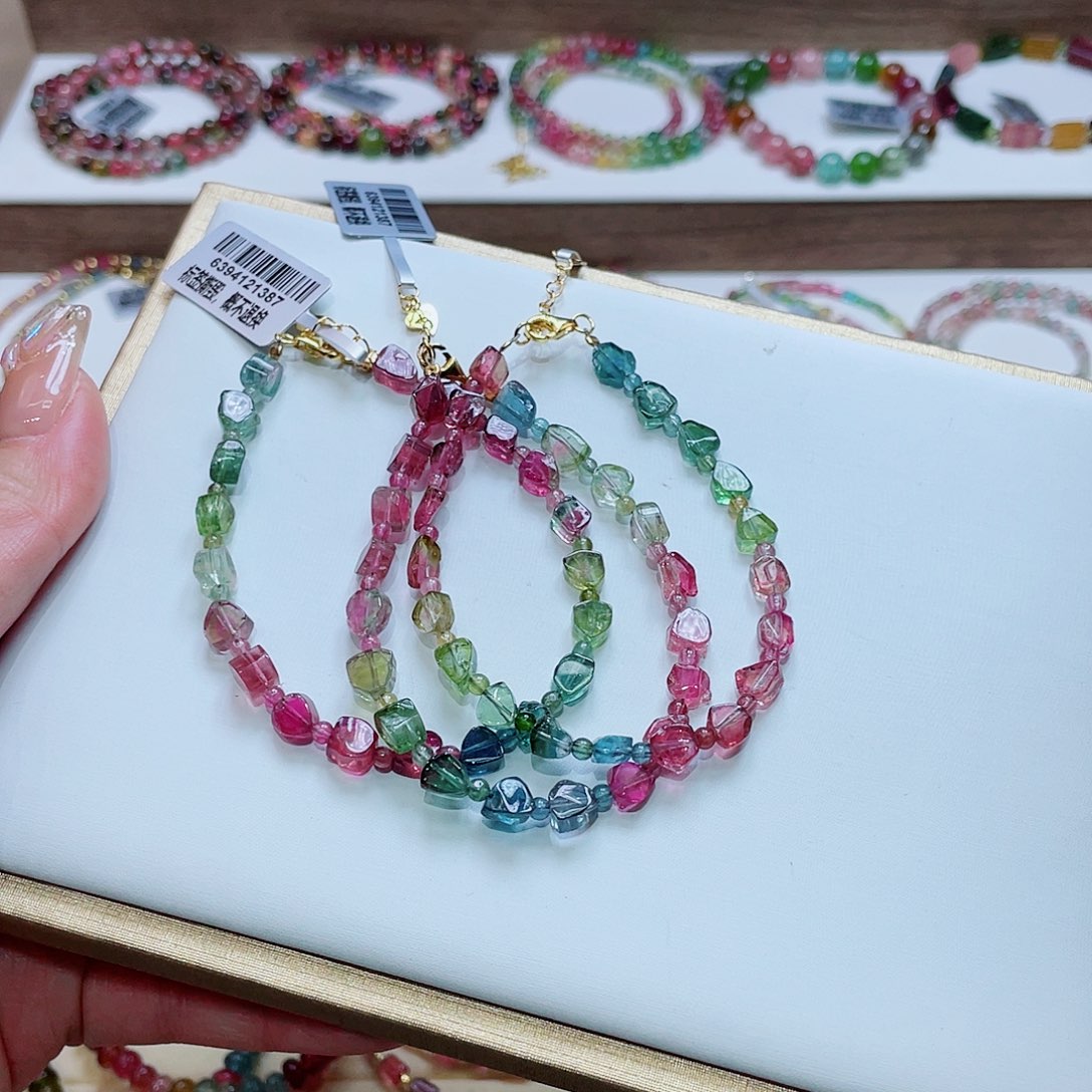 碧玺手链未镶嵌多样性发其一