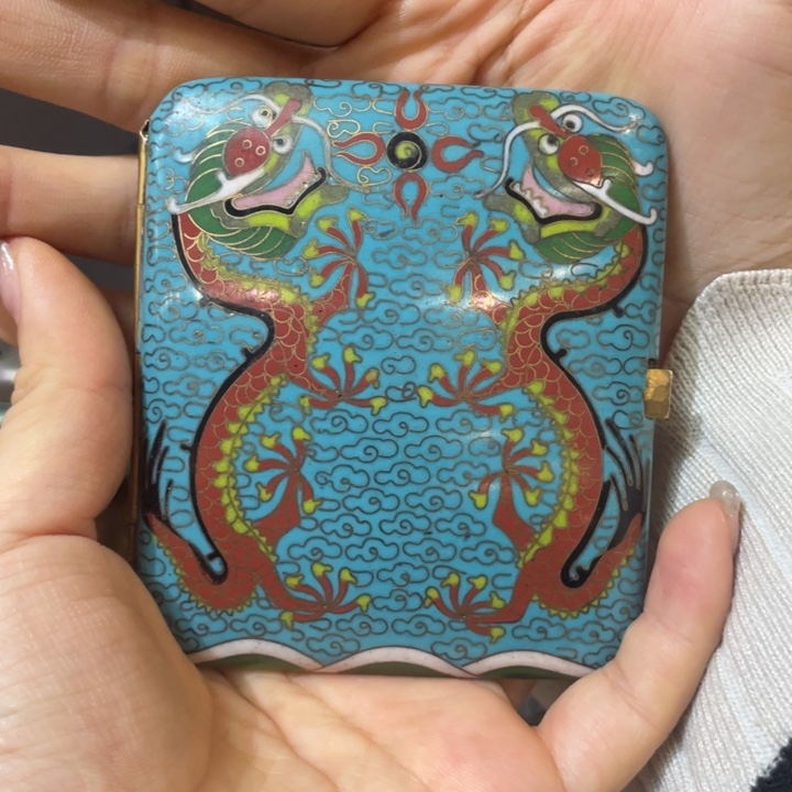 景泰蓝烟盒茶道具摆件