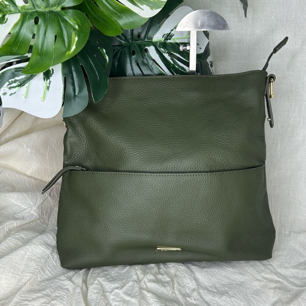 中古包no退no换｜时尚百搭女士橄榄绿单肩斜挎包