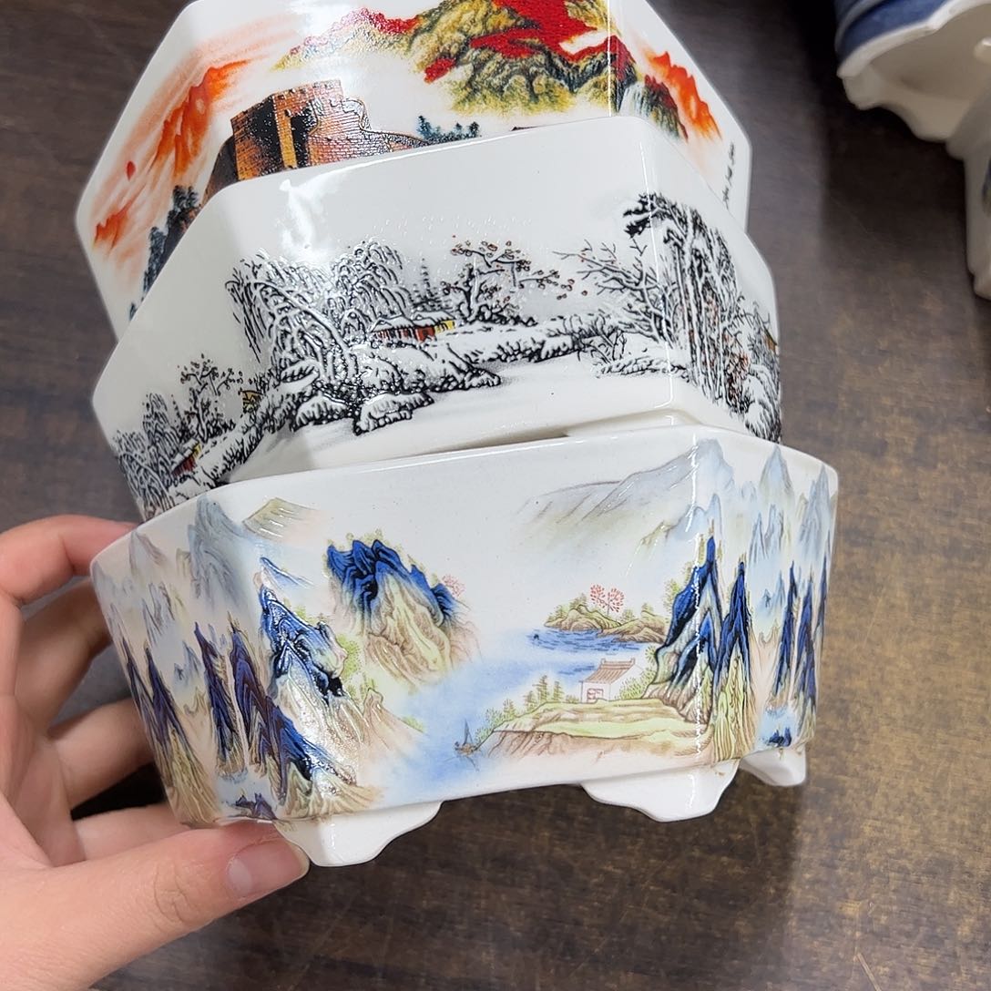 紫砂花盆201号瑕疵17/7cm福利