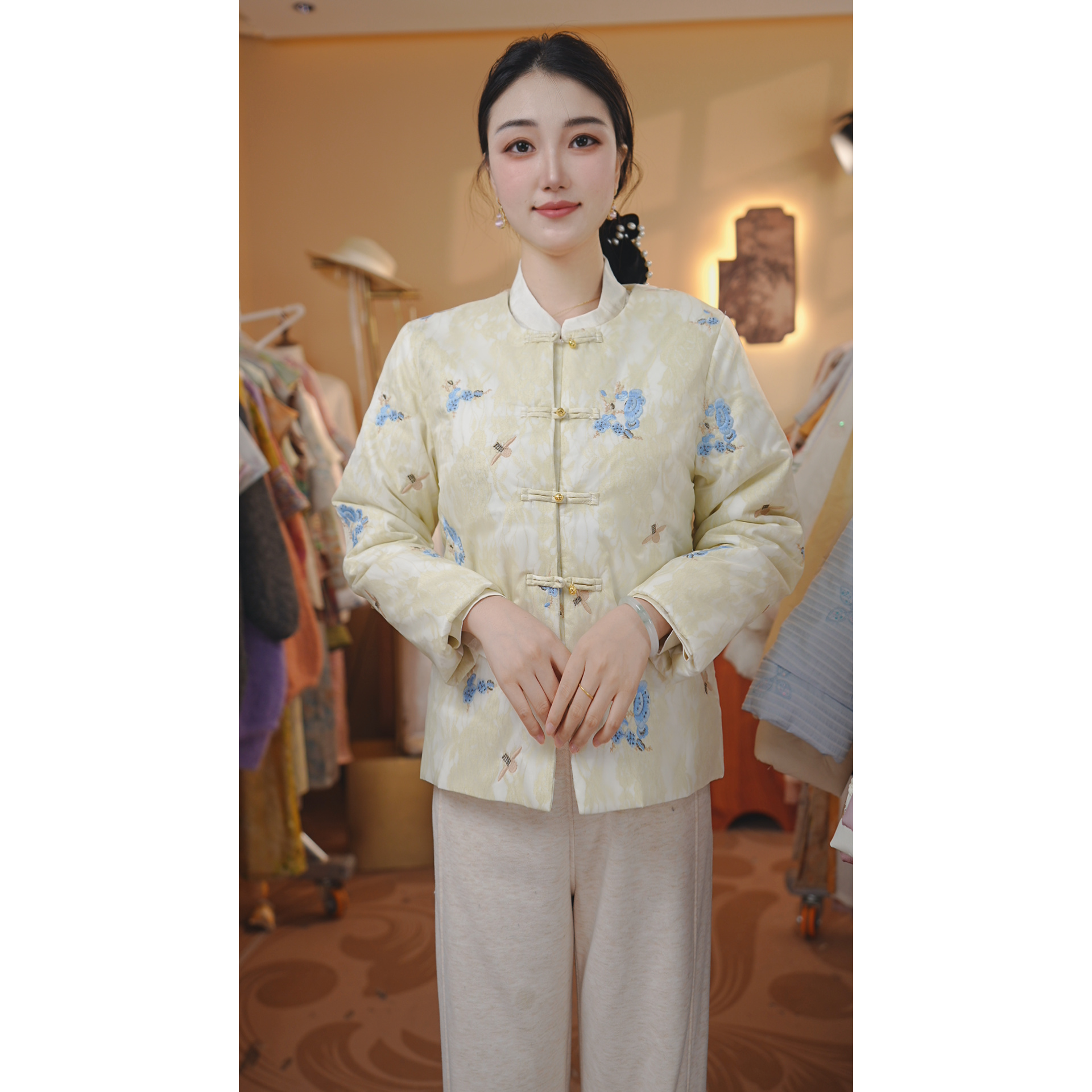 【谦和】冬季国风新中式冬款棉服上衣女