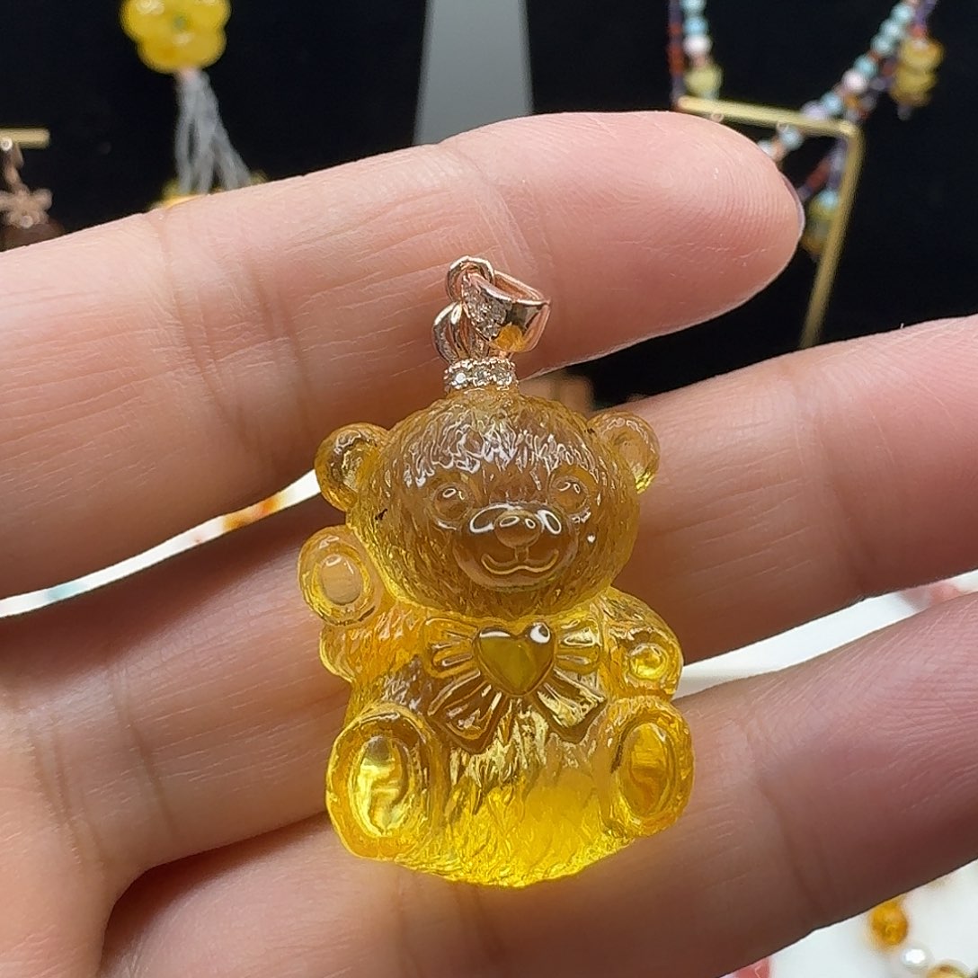 琥珀裸石未镶嵌琥珀吊坠