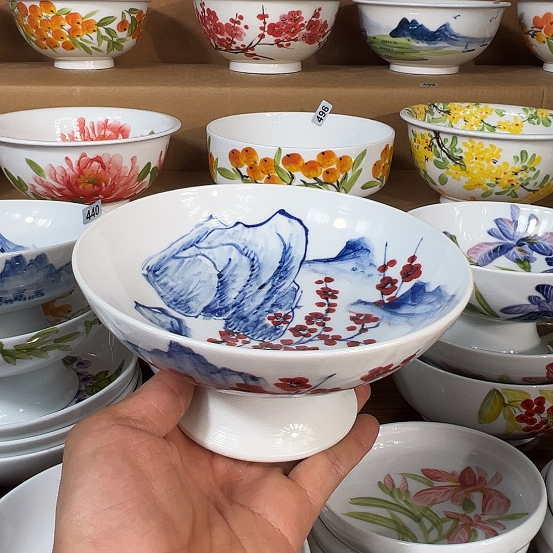 悦***店陶瓷景德镇高温釉下陶瓷6.5寸果盘