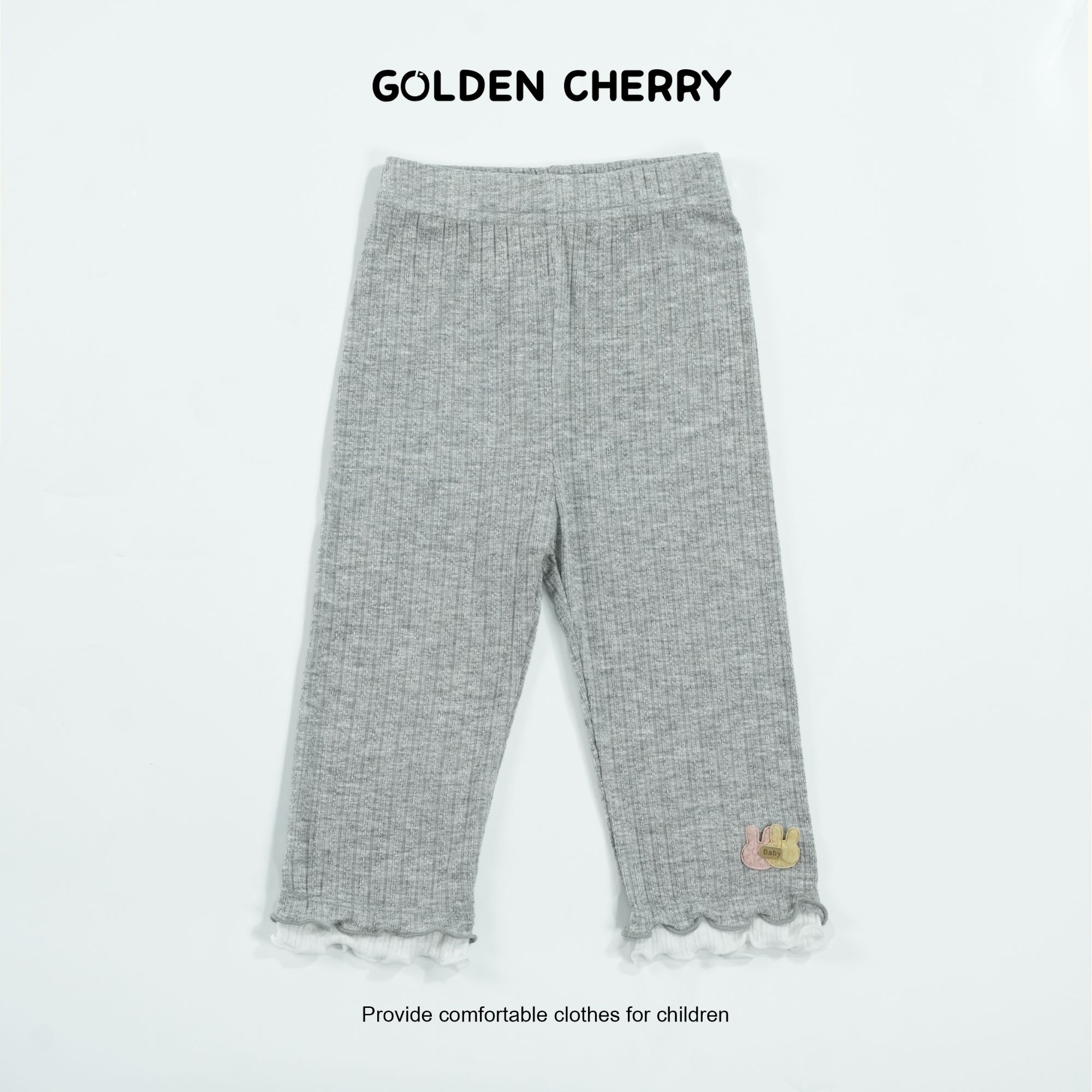 【金樱桃Golden cherry】小童灰色休闲百搭打底裤QDD833