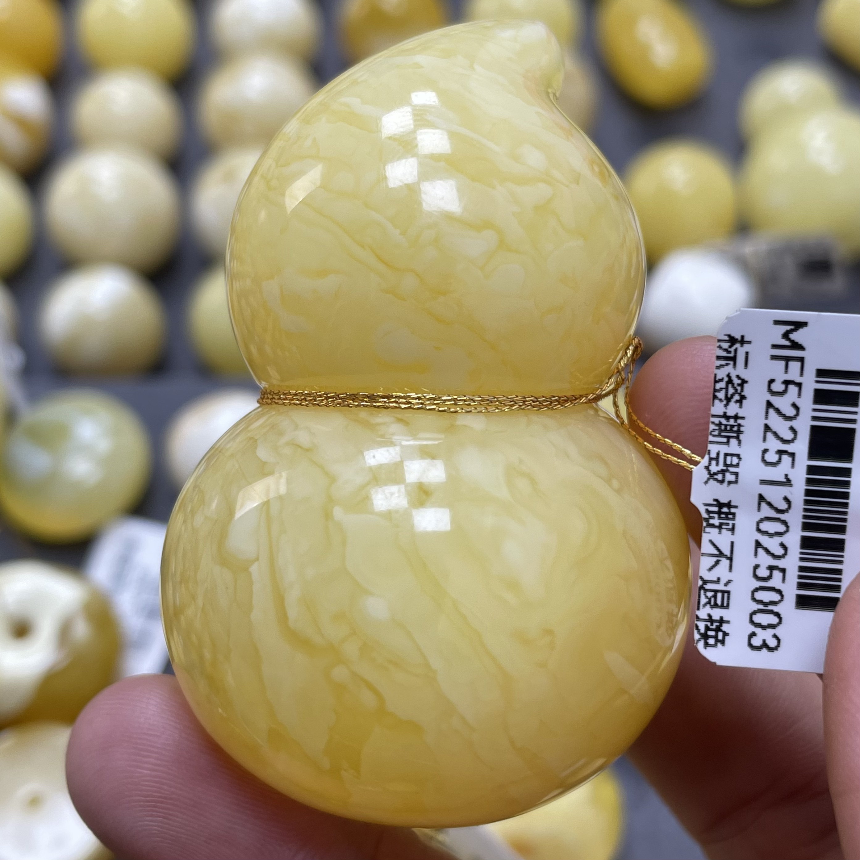 魔梵珠宝｜60*39mm俄料天然蜜蜡 大尺寸虎皮葫芦吊坠 手把件都可