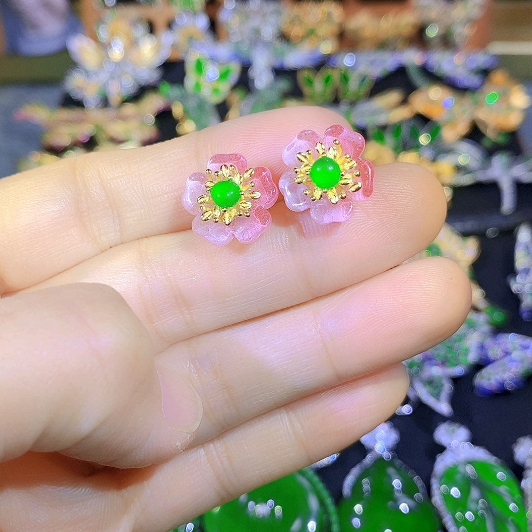 吊坠(不含链)银S925镶嵌翡翠