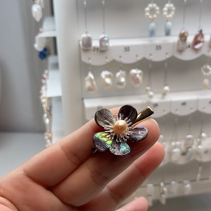 未镶嵌发夹淡水珍珠