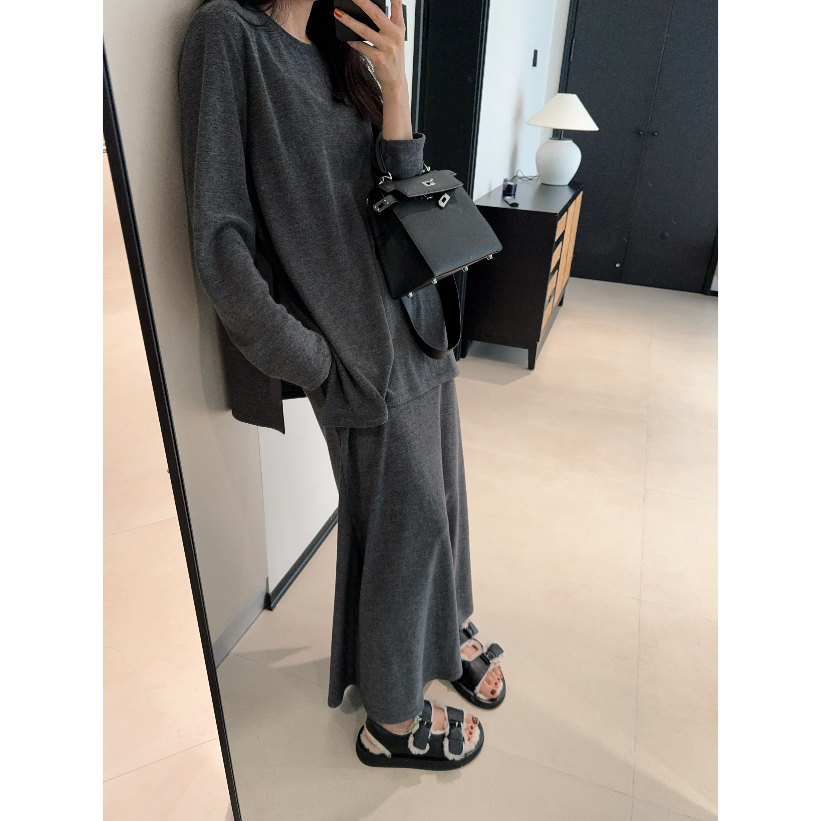 ［REVAN SUN］-大骨架穿搭 韵律 小众设计厚款套装8906