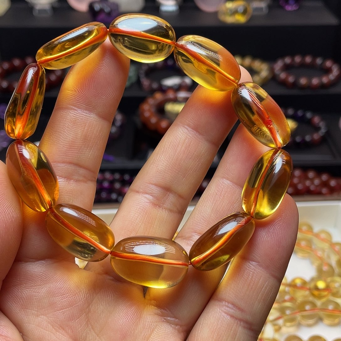 水晶手链未镶嵌黄水晶手链