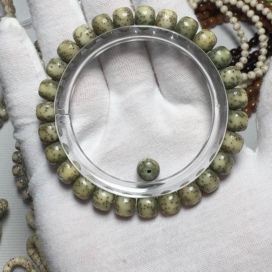 手串星月菩提原生态石玉料卡8.6星点细星手串